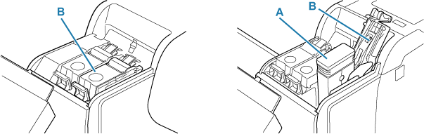 Ilustração do interior da tampa do cartucho de tinta