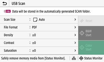 Scan settings