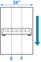 Graphic describing seam for 24-inch model