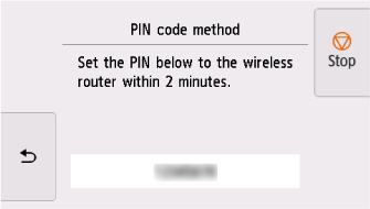 Bildschirm WPS (PIN-Code-Methode): Legen Sie unten die PIN für den WLAN-Router fest.