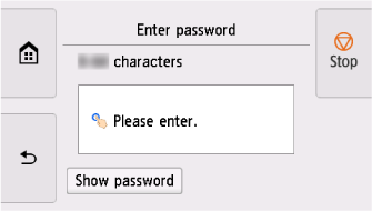 Enter password screen