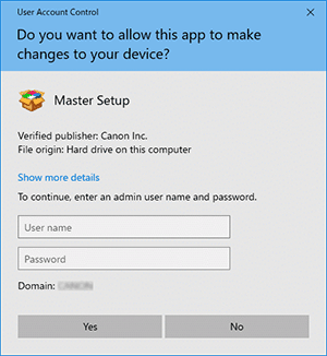 Screen to enter username and password