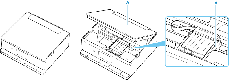 Imagen que muestra el interior de la impresora