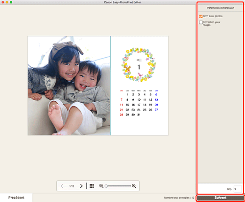 figure&nbsp;: écran Easy-PhotoPrint Editor