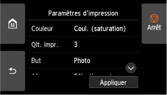 Paramètres d'impression