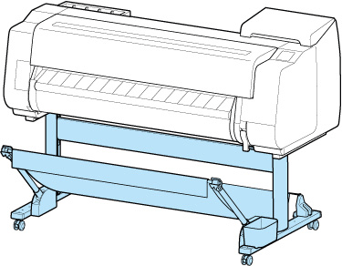 Illustrazione del supporto stampante e del raccoglitore
