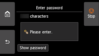 Enter password screen