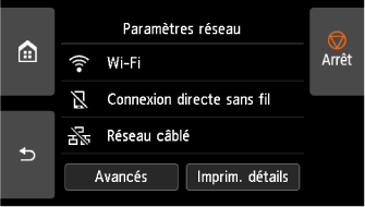 Écran Réseau câblé