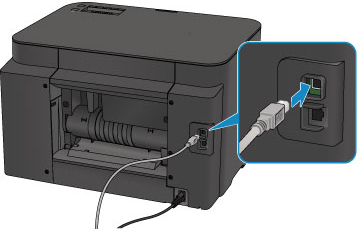 Canon MAXIFY-vejledninger : iB4100 series : Kan ikke komme videre fra skærmbilledet Printerforbindelse/Tilslut kabel