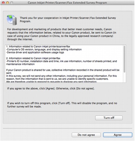 Imagen: pantalla de Extended Survey Program sobre impresora de inyección de tinta/escáner/fax