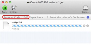rysunek: Komunikat o błędzie w systemie Mac OS X v.10.8.x