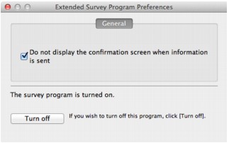 afbeelding: scherm Voorkeuren voor Extended Survey Program