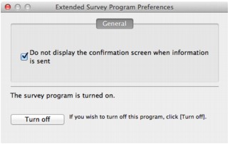 obrázek: obrazovka předvoleb programu Extended Survey Program