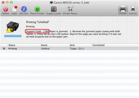 figura: Mensagem de erro no Mac OS X v.10.7.x