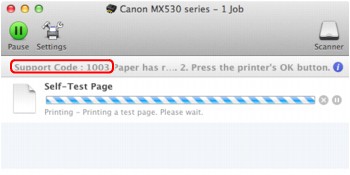 figure: Error message screen