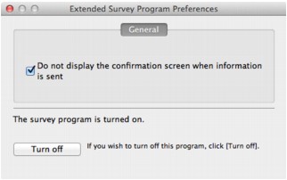afbeelding: scherm Voorkeuren voor Extended Survey Program