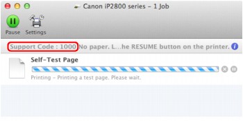 figure: Error message screen