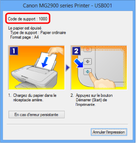 figure : Écran de message d'erreur