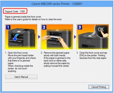 figure: Error message screen