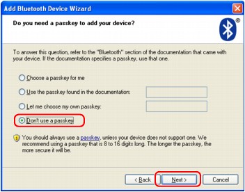 الشكل: معالج إضافة جهاز Bluetooth (‏مفتاح المرور)‏