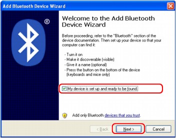 joonis:Bluetooth-seadme lisamise viisard (käivitamine)