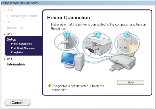 Imagen: pantalla Conexión de impresora