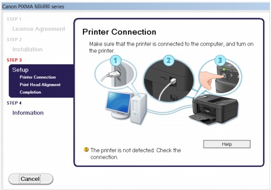 figure: Printer Connection screen
