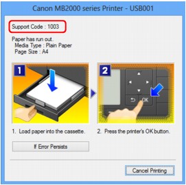 figure: Error message screen