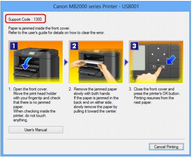 figure: Error message screen