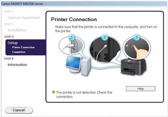 figure: Printer Connection screen