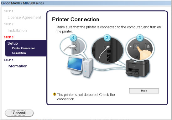 figure: Printer Connection screen