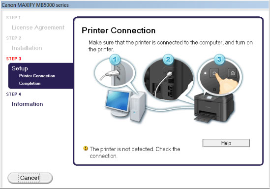 afbeelding: scherm Printerverbinding