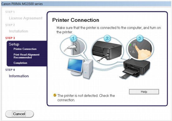 rysunek: ekran Połączenie z drukarką
