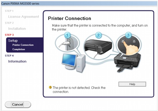 figure: Printer Connection screen