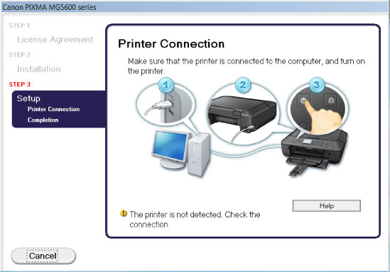 afbeelding: scherm Printerverbinding