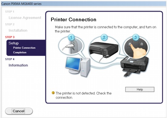 figure: Printer Connection screen