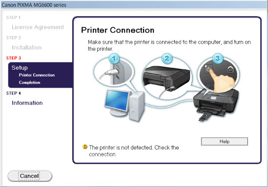ภาพ: หน้าจอ 'การเชื่อมต่อเครื่องพิมพ์'
