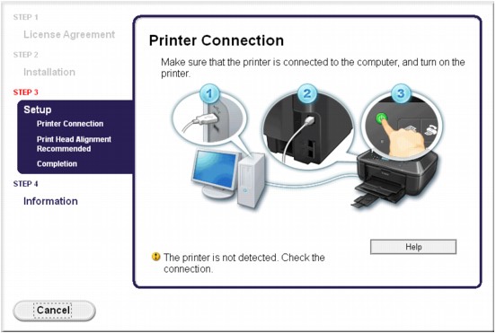 рисунок: экран подключения принтера