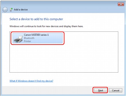 slika: združevanje z brezžično napravo (izbor naprave)