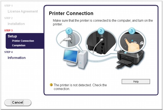 afbeelding: scherm Printerverbinding