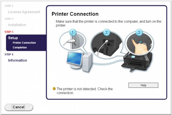figure: Printer Connection screen