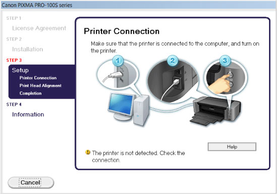 figure: Printer Connection screen