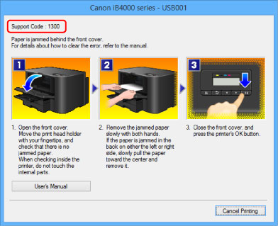slika: zaslon s sporočilom o napaki