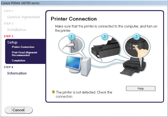 figure: Printer Connection screen