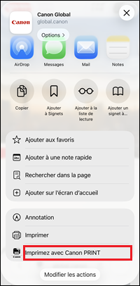 figure : écran de Web Print Optimizer
