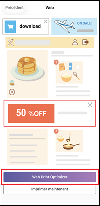 figure : écran de Web Print Optimizer