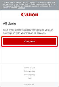 Abbildung: Bildschirm „Canon Inkjet Cloud Printing Center”