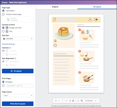 afbeelding: Scherm van Web Print Optimizer