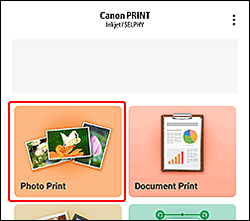 Abbildung: Canon PRINT Inkjet/SELPHY-Bildschirm