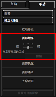 插图：“修正/增强图像”窗口的“手动”选项卡